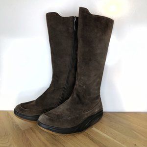 MBT Tambo rocking sole tall suede boots 8.5 brown